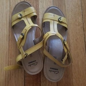 NWT Clarks Yellow Sandals